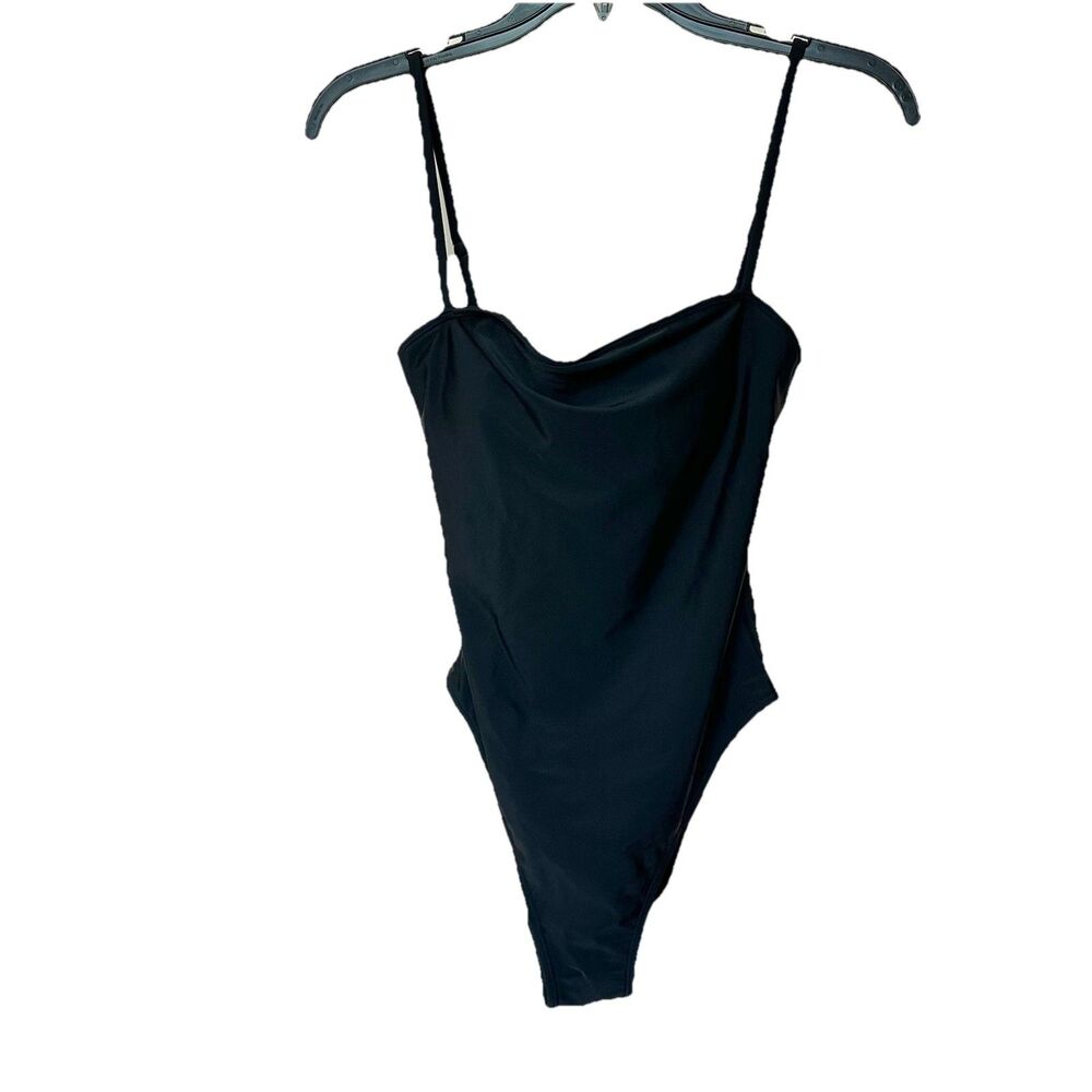 Relleciga Swimsuit Womens Sm One Piece Padded Black High Cut Minimalist Sexy